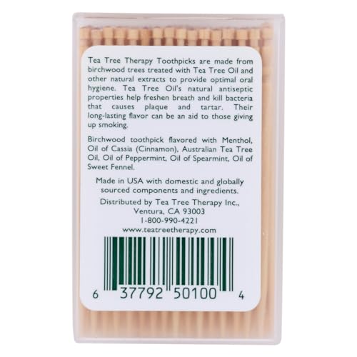 tea tree therapy toothpicks mint tea tree 100 count