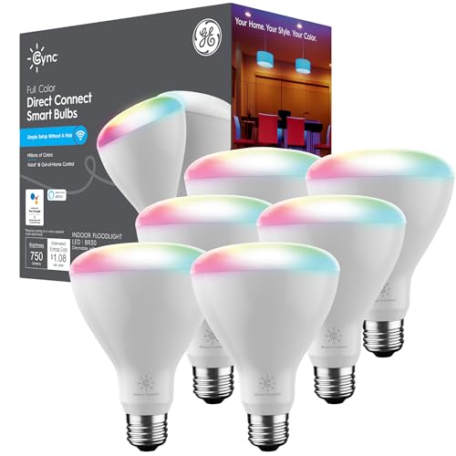 Cync GE Lighting Smart LED Light Bulbs, Color Changing, Bluetooth...