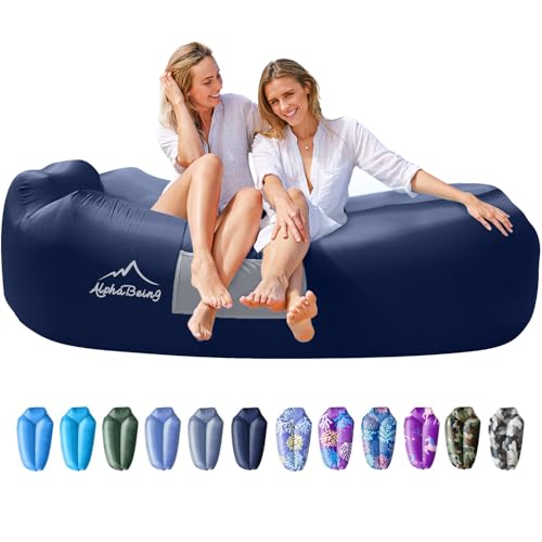 AlphaBeing Inflatable Lounger Beach Chair Accessories, Air Sofa Hammock Inflatable Couch for Camping Backyard Lakeside with Compression Sacks, Ideal Outdoor Gifts for Adults