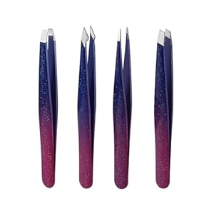 MidiLi Tweezers, Gradient Glitter Eyebrow Tweezers For Facial/Ingrown Hair Splint Hair Removal Eyebrow Plucker Tools Tweezers