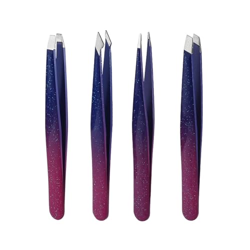 MidiLi Tweezers, Gradient Glitter Eyebrow Tweezers For Facial/Ingrown Hair Splint Hair Removal Eyebrow Plucker Tools Tweezers