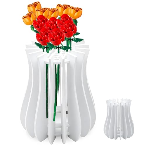 Holzvasen-Set für Lego-Rosen, Holzvase für Lego Blumen, Vase für Blumenstrauß Bausatz Holzpuzzle Blumenvase Blumenständer für Blumen, Rosen, Kirschblüten,Sonnenblumen,Tulpen, Narzissen,Lotus (Weiß) Holzvasen-Set für Lego-Rosen, Holzvase für Lego Blumen, Vase für Blumenstrauß Bausatz Holzpuzzle Blumenvase Blumenständer für Blumen, Rosen, Kirschblüten,Sonnenblumen,Tulpen, Narzissen,Lotus (Weiß)