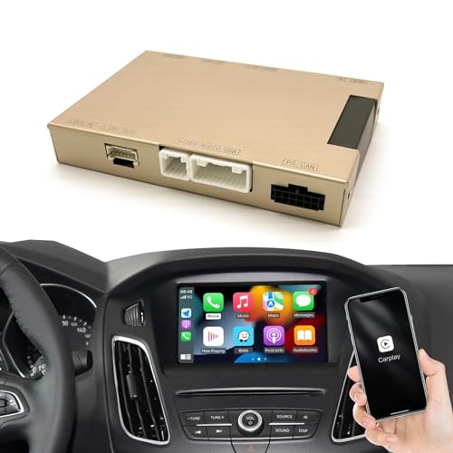 CARabc Wireless Carplay & Android Auto for Ford 2013-2015 Year with Sync2 System Support Mirrorlink Navigation Siri Camera USB CarPlay Retrofit Kit Decoder Yellow