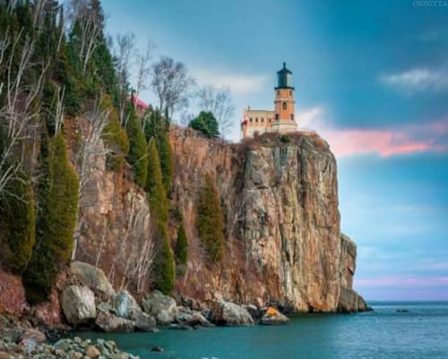 OKSGYTA Split Rock Lighthouse Paint By Numbers