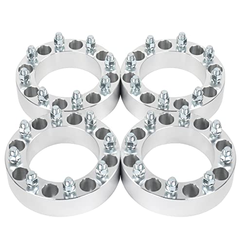 AutoForever Set of 4Pcs 2" 8x6.63 Wheel Spacers 8x170mm Wheel Spacers Adapters 14x1.5 Studs 125mm Hub Bore Compatible with 2003-2018 Ford F-250 F-350 Super Duty Excursion, Silver