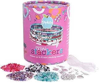Pipkits Mini Stackers Charm Bracelet Making Kit Friendship Bracelets for Kids Makes 8 Stacking Bracelets.