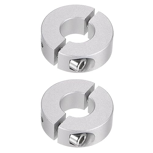 HARFINGTON 2pcs Double Split Shaft Collar for 16mm Shaft Set Screw Clamp-On Collars, 35mm OD, 12mm Width, for Stoppers, Position, Hold Timing Pulleys, Machine Tools, Industry, Anodization