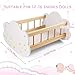 BABESIDE Wooden Baby Dolls Bed for 12-16 Inches Doll, Rocking Babys Doll Crib, Sleep Bed, Baby Dolls Accessories Furniture fit Newborn Dolls Boys Girls