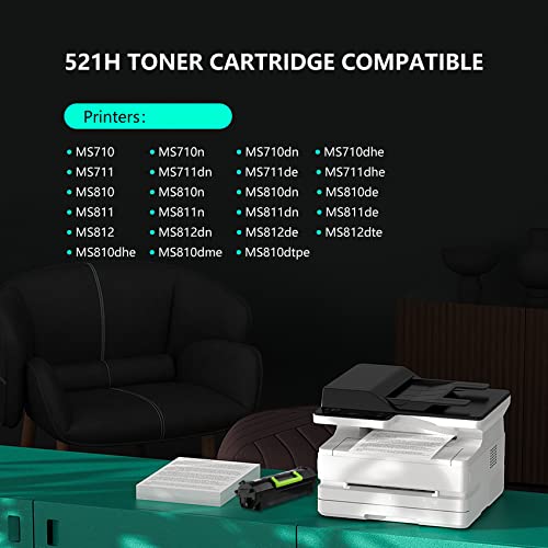521H 52D1H00 Toner Cartridge Compatible With Lexmark Ms810 Ms810N Ms810Dn Ms810De Ms811 Ms811N Ms811Dn Ms811Dtn Ms812 Ms812Dn Ms812De Ms710 Ms710N Ms711 Ms711Dn Printer（25,000 Yield, 1 Pack Black） #TOP1