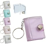 フォトアルバムキーチェーン ミニシール帳 16枚 1インチ 透明 写真収納 PVC 防水・防塵 スナップ留め アルバム 手作りカバン掛け ペンダント 恋人メモリー 誕生日 記念日 思い出記録 ギフト用 1個入