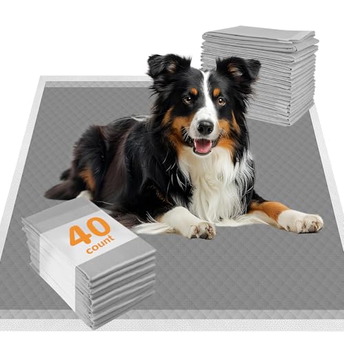 DEEP DEAR Charcoal Puppy Pads XL 76,2 x 66 cm, 40 Stück Einweg-Hunde-Urinunterlagen extra groß, Aktivkohle-Hunde-Töpfchen-Pads für Training, Haustier-Urinbett-Pads für Hunde, Piddle Pads für drinnen