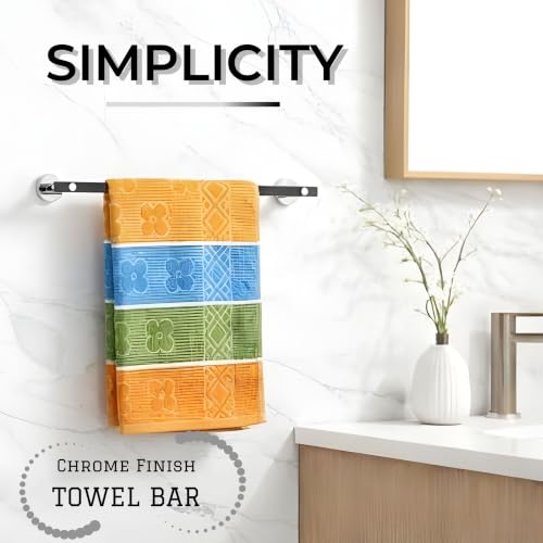 Image of GLOXY Premium Combo Pack of 2 Towel Rod for Bathroom - 24 Inch Wall Mount Rust Proof Stainless Steel Black Matte Finish Bathroom Rod for Clothes - Bathroom Fittings Accessory for Home & Hotels