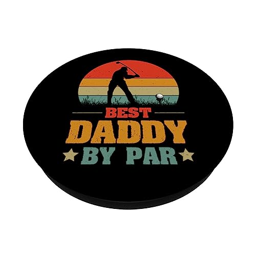 Best Daddy By Par For Dads Who Love Golf - Father's Day 2023 PopSockets Swappable PopGrip, Black - Image 2
