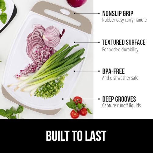 image for GORILLA GRIP BPA-Free Reversible Kitchen Cutting Board Set of 3, US De