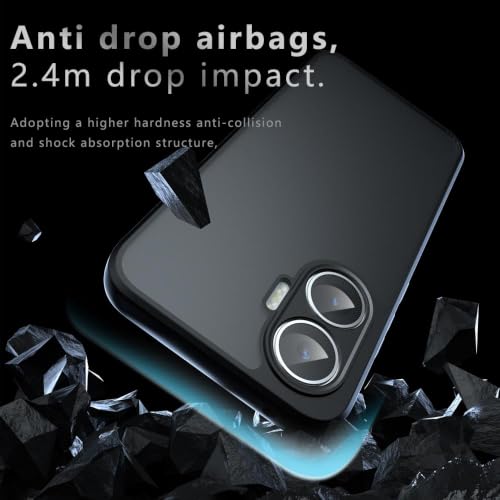 Image of Matte PC+TPU Back Cover Case for Poco F7 5G, Air Bag Protection, Anti-Fingerprint, Never Turns Yellow, Micro Arc Edge, Camera Lens Guard, Black