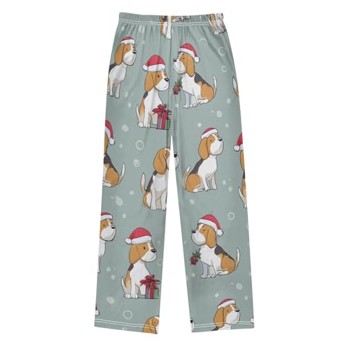 ZZXXB Xmas Cartoon Beagle Boys Long Pants Soft Trousers Elastic Waist Kids Lounge Bottoms with Pockets S-XL2