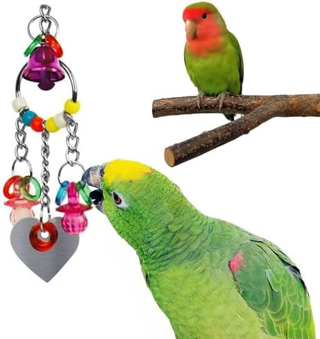 2 PCS Shredding Chewing Toys durable Parrot Bite Toy Birds Hanging Swing Toys Bird Cage Bite Accessories for Small Parakeets, Cockatiels, Budgies, Conures, Finches
