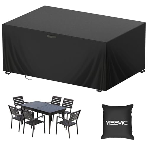 YISSVIC - YISSVIC Housse Salon de Jardin Exterieur 420D Oxford Housse Table de Jardin Bache Salon de Jardin Imperméable Résistant à la Vent Pluie UV Déchirure (180 x 120 x 74cm)