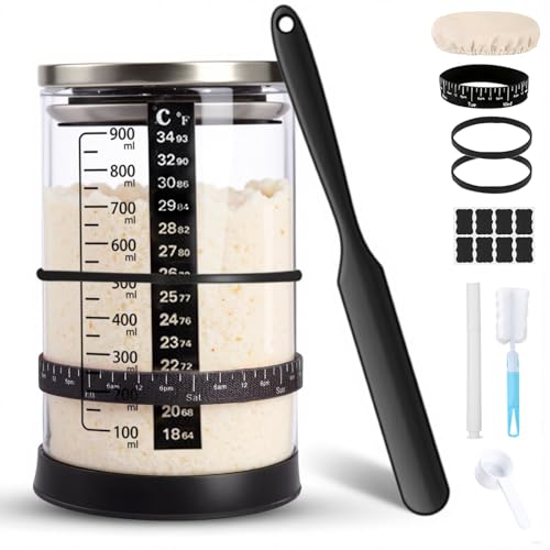 Tel Charme Juego De Tarros De Fermentación De 1000 Ml Con Espátula, Cristal De Fermentación, Vaso De Masa Madre, Kit De Iniciación, Recipiente De Cristal Para Alimentos, Accesorios Para Hornear Pan Tel Charme Juego De Tarros De Fermentación De 1000 Ml Con Espátula, Cristal De Fermentación, Vaso De Masa Madre, Kit De Iniciación, Recipiente De Cristal Para Alimentos, Accesorios Para Hornear Pan