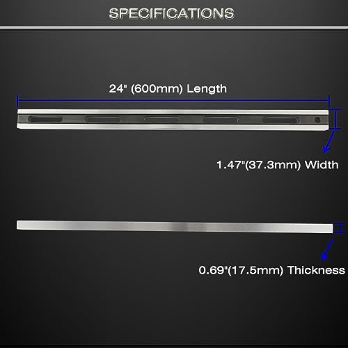 24 Inch Machinist Precision Steel Straight Edge Tool, Cylinder Head Straight Edge, Straight Edge Machined Flat with Complimentary Feeler Gauges for Checking Cylinder Heads and Engine Blocks