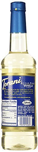 Torani Sugar Free Vanilla Flavoring Syrup, 750mL (25.4 Fl Oz) Bottle Individually Boxed, With Black Pump - image 3