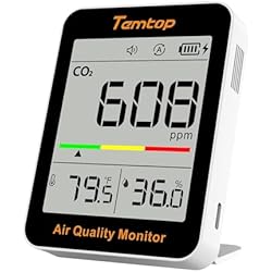 Temtop CO2 Monitor Indoor air Quality Monitor Portable CO2 Meter, CO2, Temperature, Humidity Home, Office or School