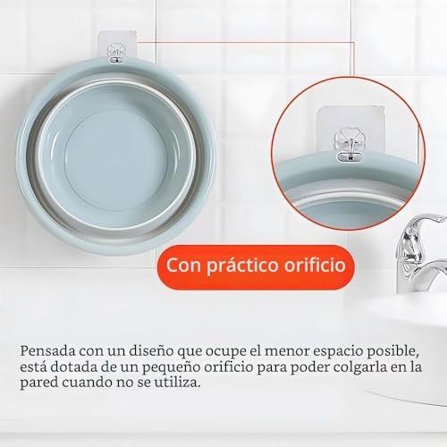 Miniatura 5 de Barreño Multiusos Plegable, Portátil, Forma Redonda, Ahorra Espacio, Ligera, Útil Tanto Para La Casa, En La Cocina, Al Aire Libre Para Campamentos Y Excursiones. Rosa, 12x31cm