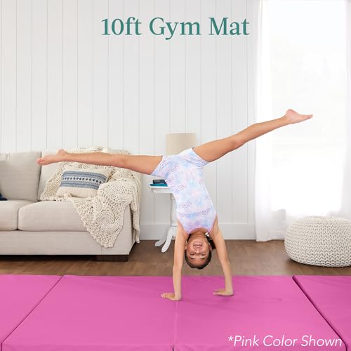 Image of Best Choice Products 10ftx4ftx2in Folding Gym Mat 4-Panel Exercise Gymnastics Aerobics Workout Fitness Floor Mats w /Carrying Handles