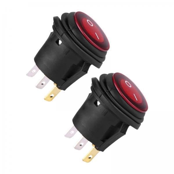 UJEAVETTE 3x2Pcs Waterproof Round Rocker Toggle Switch 3 Pins on Off for Marine RV Truck-picture-26