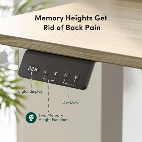 Image of CubiCubi L Shaped Standing Desk with Drawers 63 x 48 Inch Adjustable Height, Electric Corner Desk with Storage, Sit Stand Home Office Desk with Splice Board, Light Walnut