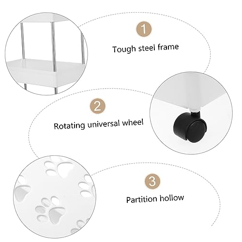 BESPORTBLE Rack De Armazenamento Carrinho Polia Plástico Decorações Escritório Branco