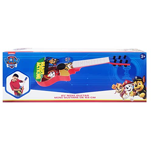 Paw Patrol 21" Kids Guitar Toy Gt1-01371 | Inspired Design, Easy-To-Hold, Thin Frets And Low String, Traditional Acoustic Guitar Shape, Secret Stickers, Real Tuning Gears #TOP1