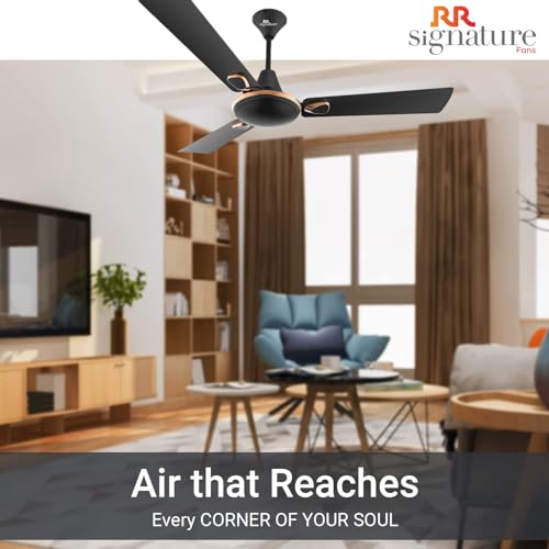 Image of RR Signature Triana 1200MM 2 Star BEE Certified Energy Efficient 50-Watt High-Speed Ceiling Fan For Home and Office (Black)