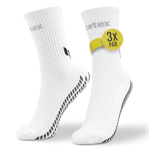 Racetex Calcetines Antideslizantes Fútbol [3er-Pack] - Respirables para Niño y Niña, Hombre y Mujer - Resistentes al Sudor