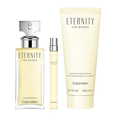 Calvin Klein Eternity For Women 3-Piece Fragrance Holiday Gift Set (3.3 Fl Oz + 0.33 Fl Oz + 6.7 Fl Oz) #TOP2