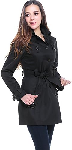 BGSD Women's Celia Waterproof Hooded Mid Length Trench Coat (Small)