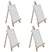Produktbild Mini Staffelei Holz mit Mini leinwand 4-er Set Staffelei (30cm), Leinwand (20x15cm) - Kleine Tischstaffelei Holz Ständer Stativ zum Zeichnen, Leinwand Malen mit Öl-/Wasserfarben, Tisch Deko & Basteln