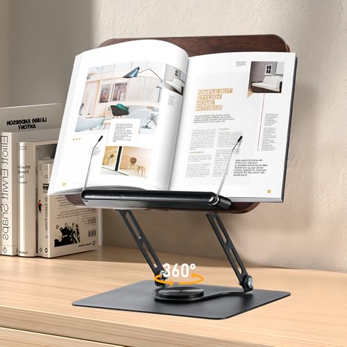 Supporto per Laptop regolabile in BG-2VB originale con supporto per libro a mani libere Multi angolo con Base rotante 360 e Clip per pagina