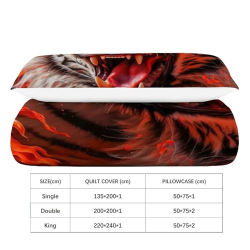 Housse de couette 135x200cm avec impression 3D animaux en microfibre ultra douce