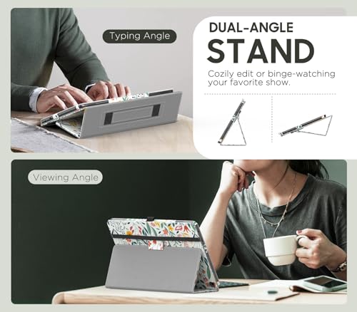 Image of MoKo Case Fits All-New HD 10 & 10 Plus Tablet (13th /11th Generation, 2023 /2021 Release) 10.1 inch - Slim Folding Stand Cover with Auto Wake /Sleep, Flowers