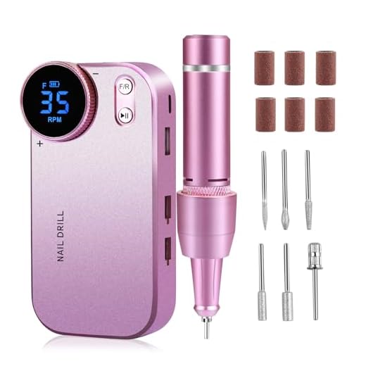 Torno para Uñas Profesional 35000 U/Min, Lima Electrica Uñas para Semipermanentes Acrilicas Manicura y Pedicura, Baja Vibración, Salón DIY, 4000mAh (rosa)