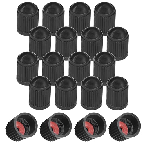 cyclingcolors 20x Bouchon de Valve Capuchon Plastique Schrader Pneu vélo Moto Auto Voiture Quad Trottinette, Noir
