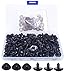 BESTCYC 1 Box(50PCS) 19.5mm Black Plastic D-Type Animal Safety Nose with Washers for Bear, Doll, Puppet, Plush Animal and Craft