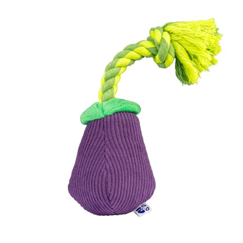 Eggplant Dog Toy with Rope â€“ Funny Plush DogToy for M
