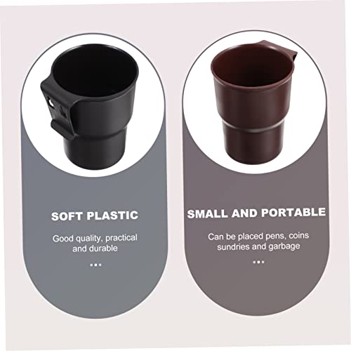 Portavasos y bote de basura para carro negro 2 piezas miniatura 7