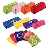 JEUIHAU 80 Pack Colorful Stretch Chair Sashes with Buckles - Spandex Elastic Bands for Wedding Decorations, Banquet Reception, Birthday Party & Fiesta Events