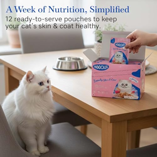 Image of Moochie Tasty Wet Cat Food, (85g X 36 Pouches) Grain Free Cats Gravy Meal, Beauty Skin & Coat with Tuna, No Artificial Flavours Kitten Food, Non-Vegetarian Cat Foods Pouch for Kittens
