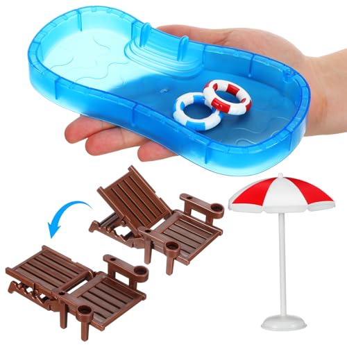 Parapluie de piscine miniature idéal pour cadeau de mini maison