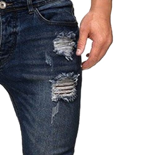 Men's Slim Fit Stretch Ripped Jean Fashion Skinny Outdoor Jean Pants Skinny Tapered Leg Casual Jeans3