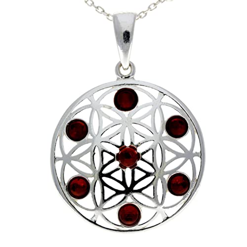Pendentif en ambre de la Baltique véritable et argent 925 massif motif celtique